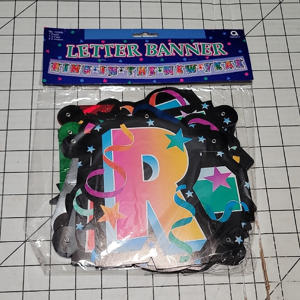 Ring in the New Year Letter Banner, NIP 7.3 Foot‎ Banner for Parties